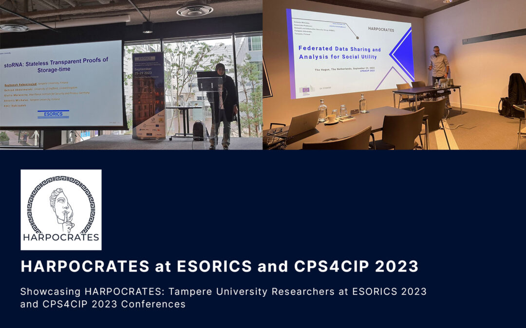 HARPOCRATES at ESORICS and CPS4CIP 2023