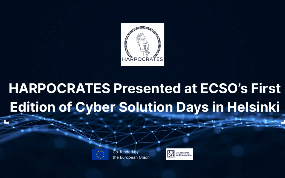 HARPOCRATES Presented at ECSO’s First Edition of Cyber Solution Days in Helsinki